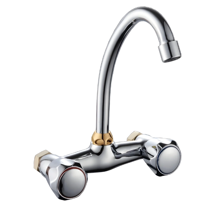 WKT K01- double handle wall kitchen mixer
