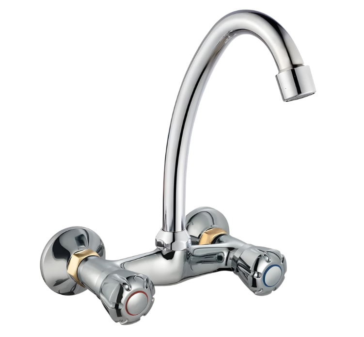 WSKT K01, double handle kitchen wall mounted mixer